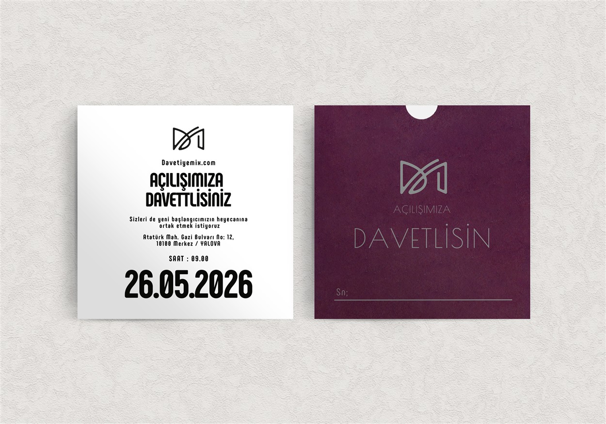 Açılış Davetiyesi – KADB9005 Açılış Davetiyeleri Davetiyemix